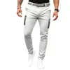 Pantalon chino extensible gris clair pour homme, classique, pleine longueur, tissu respirant et doux, marque sans marque