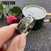 TUSSTEN Mens Tungsten Carbide Ring 8mm Brick Pattern Brushed Bands For Him Wedding Jewelry 240313