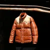 Men's Jackets Fast European/US Size High Quality Super Warm Genuine Cow Skin Leather Coat Big Casual Cowhide Jacket 2 Colours