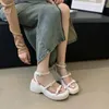 Sandalen Gelb Keil Plattform Frauen Schwarz Gürtel Schnalle Niedrigen Absätzen Sommer Damen Schuhe Outdoor Freizeit Keile Heels 2024