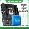 MAXSUN NEW Motherboard Challenger B760M D4 With CPU Intel i5 12400F LGA1700 DDR4 8GBx2=16GB 3200MHz SATA3 M.2 For Computador