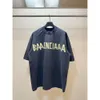 LED Balenciagia Track Vêtements de marque Triple S Balanciaga Tshirt ExtremeHigh Edition Paris 23 Springsummer Nouveau Yellow Tape Bandage Print Wash Old Worn b Home Corre