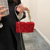 Cordon petits sacs carrés pour femmes 2024 chaîne mode paillettes femme sac à bandoulière de haute qualité Vintage soirée sac à main femme