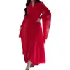 Work Dresses 2 Pcs/Set Women Coat Dress Set Loose Plus Size Irregular Hem Long Sleeve Pure Color Cardigan Thin Soft Round Neck Two-piec