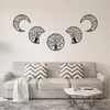 5pcs Moon Phase Wall Hanging Wooden Art Decor Nordic Ornaments For Home 230308