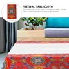 Pano de mesa eid al-fitr toalha de mesa festival layout adereços decoração jantar ornamentos retângulo adornos vermelho muçulmano capas criativas