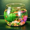 Plastic Transparent Fish Tank Aquariums Goldfish Bowl Round Impact Broken-resistant Office Table Hall Viewing Turtle Fish Tank 240314