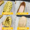 Laarzen vierkant teen gele loafers vrouwen zacht lederen flats maat 3542 dames uitgehold plat schoenen vrouw flats borduurmachines ad211