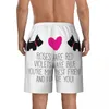 Shorts masculinos fofos Scottie Dogs Love Board Moda Praia Cuecas Scottish Terrier Calção de banho de secagem rápida