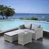 Camp Furniture Outdoor Rattan Stuhl Sofa Balkon Freizeit Lounge Kombination El Club Tisch und Innenhof Villa