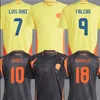 2024 Colombia Away Soccer Jerseys Copa America #7 LUIS DIAZ FALCAO JAMES Home 24 25 Colombia Football Shirt 2025 CUADRADO Men Kids Kit