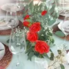 Dekorative Blumen-Hängeranke mit Haken, elegante künstliche Eukalyptus-Rosengirlande für Hausgarten-Dekoration, realistische künstliche Blumenranken