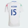 3XL 4XL 2024 Italie Soccer Jerseys Jorginho Insigne Dimarco Fans Player Version Chiesa Barella Cristantante 125ème Football Italien Chemises à manches longues Hommes Enfants Kits