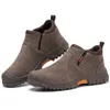 HBP Non-Brand Det nya rena läder Suede Anti-Smashing Anti-PuncTure Anti-Heat Anti-Scaling Safety Shoes är mycket kostnadseffektiva