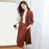 Costumes pour femmes Costume haut de gamme Trench-Coat Lady Tempérament Double boutonnage Slim Fit Long Outwear Printemps Automne Mode coréenne Blazers