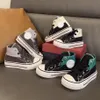 Högkvalitativ dukskor barn klassiker för stjärna småbarn pojkar flickor barn tränare chuck 70 chucks alla sneaker färg blockering design platt plattform stras 26-37