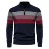 Autumn and Winter New Mens Clothes Open Chest Stand Collar Sweater Pullover Sweater Men