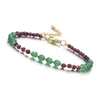 Strand Round Faceted Tourmaline Amethyst Labradorite Chrysoprase Black Spinel Morganite Natural Stone Bead Armband