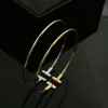 Pulsera Mujer New Luxury Quality Fashion Women Jewelry Jewelry Stainless Steels Open Cuff Double T Bangle Bangle Bracelet Gold Silver Rose Gold Hi241S19 9542