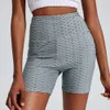 Neue Jacquard-Yoga-Oberbekleidung, hebende hohe Taille, enger Bauch, 5-Zoll-Laufhose, elastische Pfirsichhüften, Fitnesshose für Frauen