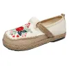 Buty stare buty z tkaniny w Pekinie dla kobiet poślizg na mokwłach haft kwiat moccasin panie swobodne buty