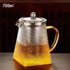 High Quality Hammer Glass Teapot With Stainless Steel Filter Puer Tea Maker Heat Resistant Glass Teapot and Cup Set Kettle Pot 240315