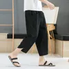 Men's Pants 2024 Summer Men Chinese Style Cotton Linen Harem Streetwear Breathable Beach Male Casual Calf-Length Trousers