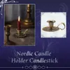 Nordic Candle Holder European Style Candlestick Antique Vintage Hand Hold Candelabrum Zinc Alloy Retro Pricket 240301