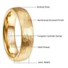 NUNCAD 6mm 4mm 18k plaqué or martelé bague en carbure de tungstène bombé confort ajustement bague de fiançailles taille 512 T070R T071R 240315