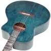 Guitare acoustique bleue de 41 pouces, 6 cordes, guitare Folk, dessus en bois d'épicéa massif, haute brillance, coque carrée, incrustation de touche