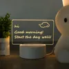 Table Lamps Rewritable Message Board With Warm Soft Light 5V USB Power Night Lamp Note Home Office Decoration Holiday Gift