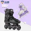 أحذية التزلج الأصلية في الأسطوانة 4 عجلات Slalom Sluiding Training Sneakers Purple Black Size 35 to 44 Professional 240312