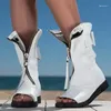 Sandals Black White Peep Toe Flat Platform Gladiator Women Summer Boots Ladies Casual Shoes Sandales Femmes Sandalias Mujer