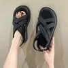 HBP Non Brand Summer Red Sandals Designer Woman Shoes Luxury Rubber Slip On Wedge Pink Platform Lady Slides Bow Knot Slippers