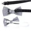 Top 50% Wool Soft 7cm Tie Bowtie Hankie Clip Brooch Sets Dusty Green Solid Classy Men Wedding Suit Daily Cravat Accessory Gift 240315