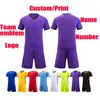 Футбольная форма на заказ Футбольная тренировочная одежда Одежда для взрослых и детей Комплекты одежды для мужчин и мальчиков с принтом с короткими рукавами y240315