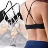 Bras Women Cross Strap Sexy Bra Top Push Up French Triangle Cup Crop Wire Free Brassiere Female Intimates Bralette