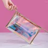 Косметические сумки 1pc красочные голографические женские сумки TPU Clear Makeup Travel Case Beauty Organizer Pouch