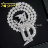 Pendentif personnalisé Sier Vvs Moissanite, diamant glacé, bijoux Hip Hop, collier, chaîne cubaine, pendentifs en lettres