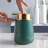 Liquid Soap Dispenser Imitation Gold Ceramic Lotion Bottle Portable Shampoo Shower Gel Jar Bathroom Supplies Green