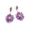 Boucles d'oreilles pendantes de tempérament Vintage, fleur de marguerite multicouche pour femmes, cadeaux romantiques pour la saint-valentin