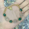 Pulsera con dijes de diseño antiguo, pulsera de lujo para mujer, joyería de diseñador, pulseras de piedras preciosas verdes para mujer, regalo del día de Navidad zh190 E4