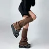 Kadınlar SOCKS DOĞRU RENK POLİSİ HARAJUKU STYRE BOOTlar Ayakkabılar Kapaklar Sonbahar Kış Kırıştı Sıcak Boot Cover