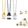 Pendant Necklaces Stainless Steel Put Paper Ashes Holder Memorial Case Storage Bottle Box Necklace Cremation For Love