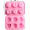 Molde de cubo de gelo em forma de rosa, 12 grades de silicone, moldes de pudim de chocolate, flor, grama, bandeja de cubos de gelo, casa, cozinha, cozimento também th1331