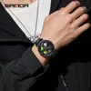 Новый продукт Sanda 1087, вращающаяся стальная полоса, модные и водонепроницаемые, крутые студенческие мужские наручные часы, минималистичные