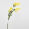 装飾的な花88cm人工黄色のアカシアミモザスプレーチェリーフルーツブランチレッドビーン偽植物結婚式の装飾のための装飾用