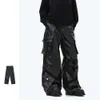 Designer Pants Men's Wear 2024 Autumn/Winter New Product Meichao High Street Personlig Workwear Pu Leather Casual Pants