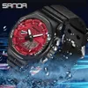 Sanda Octagonal Oak Hand Lamp Multi-function Men's Tiktok Live Broadcast Electronic Waterproof Alarm Clock Wrist Watch