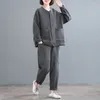 Women's Two Piece Pants Woman Sportswear Sports Suit Female Oversize Hoodie And Casual Sport Ladies Set Loose Hoodies Outfit G629